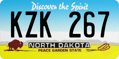 ND license plate KZK267