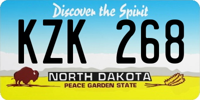 ND license plate KZK268