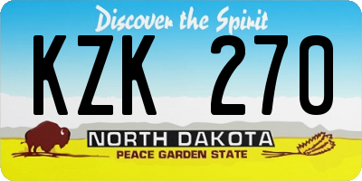 ND license plate KZK270