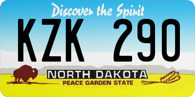ND license plate KZK290