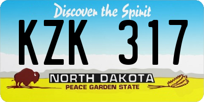 ND license plate KZK317