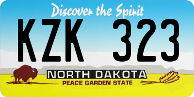 ND license plate KZK323