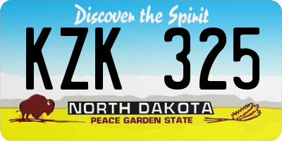 ND license plate KZK325