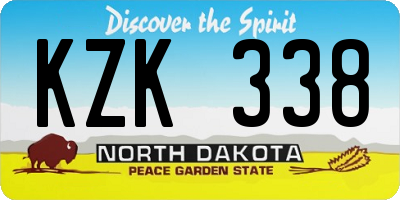 ND license plate KZK338