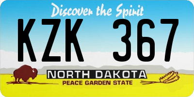 ND license plate KZK367