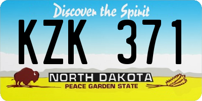 ND license plate KZK371