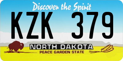 ND license plate KZK379