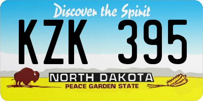 ND license plate KZK395