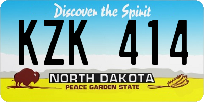 ND license plate KZK414