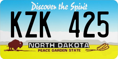 ND license plate KZK425