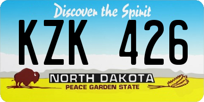 ND license plate KZK426