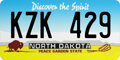 ND license plate KZK429
