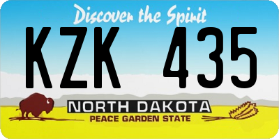 ND license plate KZK435