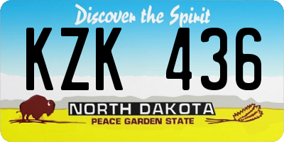 ND license plate KZK436