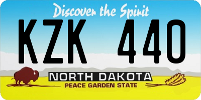 ND license plate KZK440