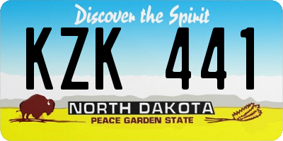 ND license plate KZK441
