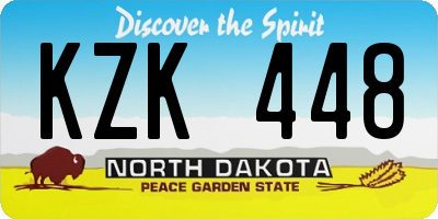 ND license plate KZK448