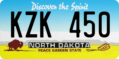 ND license plate KZK450
