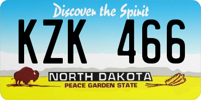ND license plate KZK466