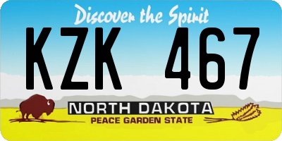 ND license plate KZK467