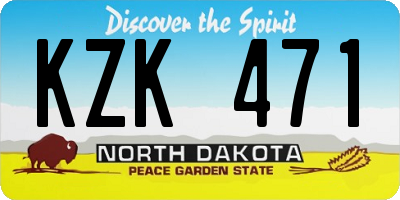 ND license plate KZK471