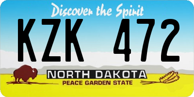 ND license plate KZK472