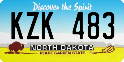 ND license plate KZK483