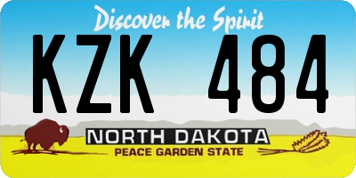 ND license plate KZK484