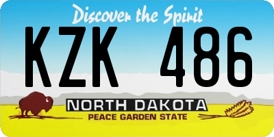 ND license plate KZK486