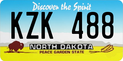 ND license plate KZK488