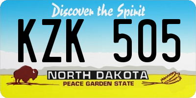 ND license plate KZK505
