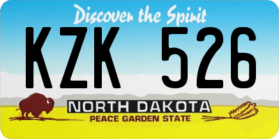ND license plate KZK526