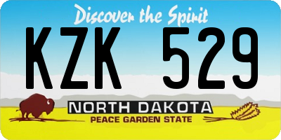 ND license plate KZK529