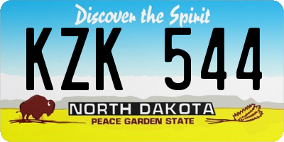 ND license plate KZK544