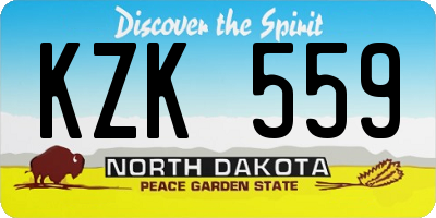 ND license plate KZK559