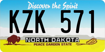 ND license plate KZK571