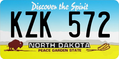 ND license plate KZK572