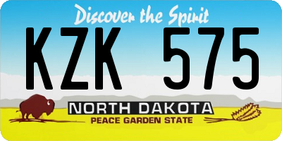 ND license plate KZK575