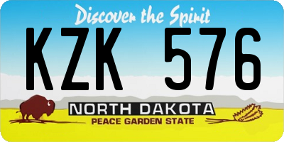 ND license plate KZK576