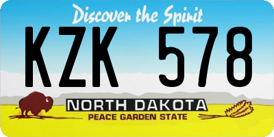 ND license plate KZK578