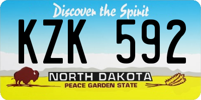 ND license plate KZK592