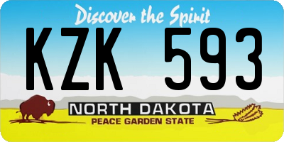 ND license plate KZK593