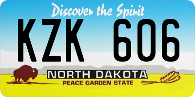 ND license plate KZK606