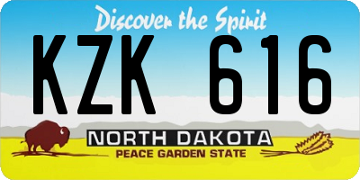 ND license plate KZK616