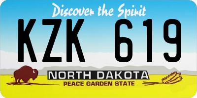 ND license plate KZK619