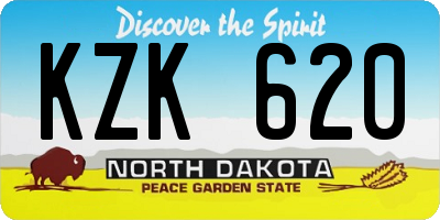 ND license plate KZK620