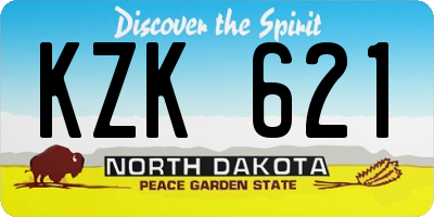ND license plate KZK621