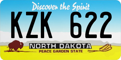 ND license plate KZK622