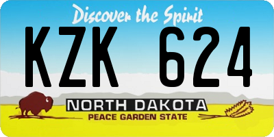 ND license plate KZK624