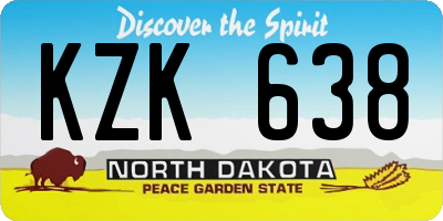 ND license plate KZK638